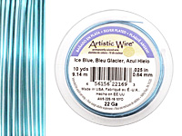 Artistic Wire Silver Plated Ice Blue 22 gauge, 10 yards