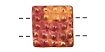 Patricia Healey Copper 2 Hole Quilted Square 20mm