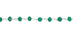 Green Onyx Faceted Rondelle Silver (plated) Bead Chain