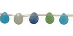 Blue Quartz (rainbow) Faceted Flat Teardrop 7x9mm