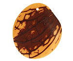 Tagua Nut Gold Groovy Slice 25-35x30-42mm