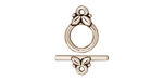 TierraCast Antique Silver (plated) Leaf Toggle Clasp 14x10mm, 16mm Bar