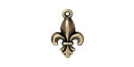 TierraCast Antique Brass (plated) Large Fleur de Lis Charm 12x18mm