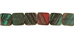 Czech Glass Emerald Oasis Square 9mm