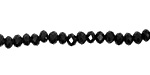 Jet Crystal Faceted Rondelle 4mm