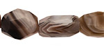 Botswana Agate (rich color) Elongated Faceted Nugget 12-22x9-15mm