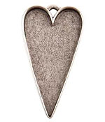 Nunn Design Antique Silver (plated) Grande Heart Bezel Pendant 54x29mm