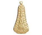Brass Triangular Drop w/ Daisy Border 19x40mm