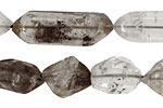 Tourmilated Quartz Faceted Nugget 14-30x8-10mm