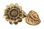 Green Girl Bronze Sunflower Clasp 26x44mm