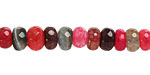 Bold Rainbow Fire Agate Faceted Rondelle 8mm