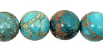 Ocean Blue Impression Jasper Round 14mm