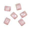 Pink Peony Faceted Pillow (2 hole) 7x9mm