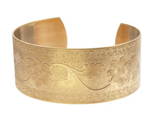 Brass Floral Vine Cuff 62x26mm