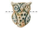 Gaea Ceramic Seaweed Owl 22x30mm