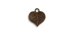 Vintaj Natural Brass Teensie Nouveau Leaf Charm 12x13mm