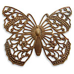 Vintaj Natural Brass Filigree Butterfly Pendant 46x38mm