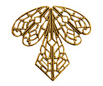 Stampt Antique Gold (plated) Deco Iris Filigree 36x38mm