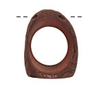 Tagua Nut Dark Brown Open Slice (side drilled) 33-45x24-36mm