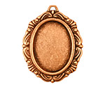 Stampt Antique Copper (plated) Damask Frame Oval Setting 18x25mm