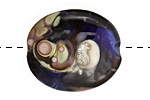 The BeadsNest Lampwork Glass Lavenderlicious Oval Focal 32-35x28-30mm