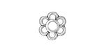 TierraCast Antique Silver (plated) 6 Petal Link 14mm