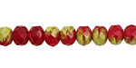 Czech Glass Raspberry Pistachio Fire Polished Rondelle 6x9mm