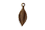 Vintaj Natural Brass Persica Leaf Charm 25x10mm