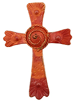 Patricia Healey Copper Spiral Rope Cross Pendant 45x64mm