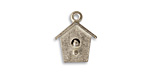 Vintaj Pewter Bird House 14x17mm