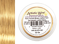 Artistic Wire Non-Tarnish Brass 32 gauge, 100 yards