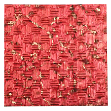 Lillypilly Red Wine Thatch Embossed Patina Copper Sheet 3"x3", 36 gauge