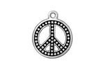 TierraCast Antique Silver (plated) Beaded Peace Pendant 19x23