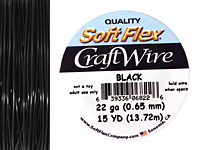 Soft Flex Black Craft Wire 22 gauge, 15 yards