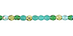 Czech Fire Polished Glass Green Mix Round 4mm