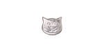 TierraCast Rhodium (plated) Cat Face Bead 9x10mm