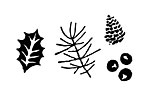 Winter Garland Fabric Rubber Stamp Set