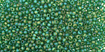 TOHO Transparent Rainbow Frosted Grass Green Round 11/0 Seed Bead
