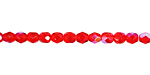 Czech Fire Polished Glass Siam Ruby AB Round 4mm
