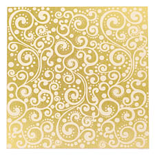 Lillypilly Gold Scrolling Vine Anodized Aluminum Sheet 3"x3", 22 gauge