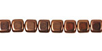 Czech Glass Dark Bronze 2-Hole Tile 6mm