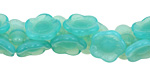 Czech Glass Jade Flower Button 12x7mm