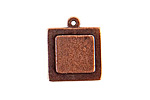 Nunn Design Antique Copper (plated) Raised Tag Mini Square Pendant 18x22mm