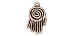 TierraCast Antique Silver (plated) Spiral Hand Pendant 13x22mm