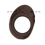 Tagua Nut Black Open Slice (side drilled) 33-45x24-36mm