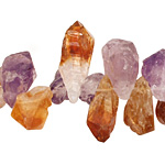 Amethyst and Citrine Rough Nugget Drop 10-14x17-25mm