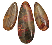 Red Creek Jasper Teardrop Pendant Set 20x50mm, 15x35mm