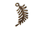 Vintaj Natural Brass Fern Curving Right Charm 26x27mm