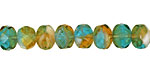 Czech Glass Sunny Sky Fire Polished Rondelle 6x9mm