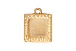 TierraCast Antique Gold (plated) Hammertone Square Frame Drop 19x22mm
